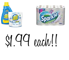 *UPDATED* Sparkle Paper Towels and All Detergent Just $1.99 Each!