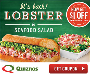 $1 Off Quiznos Regular or Large Sub or Salad!
