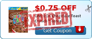 Cereal Coupons: Fiber One, Chocolate Toast Crunch, and Cheerios!