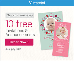 10 Free Invitations and Announcements From Vistaprint! (NewCustomers)