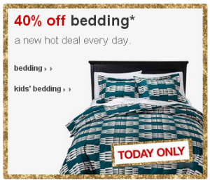 40% Off Bedding at Target Today ONLY!