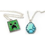 Minecraft Creeper & Diamond Pendant Necklace Set of 2 – Just $6.86! Shipped Free!