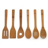 Lipper International 826 Set of 6 Bamboo Kitchen Tools, in Mesh Bag – $6.98!
