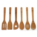 Lipper International 826 Set of 6 Bamboo Kitchen Tools, in Mesh Bag – $7.13!