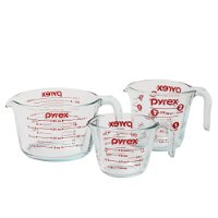 Pyrex 3-Piece Measuring Cup Set, Clear – $7.99!