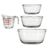 Anchor Hocking 4-Piece Mixing Bowl Set, Clear – $15.99!