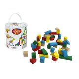 Wooden Blocks – 42 Pc Wood Building Block Set with Carrying Bag and Container – $9.99!