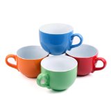 Set of 4 Jumbo 18oz Wide-mouth Soup & Cereal Ceramic Coffee Mugs – $8.95!