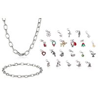 Advent Calendar with Diamond Accent 22 Charms Bracelet and Necklace Jewelry Set – $14.99!