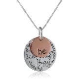 Two-Tone “Be” Graffiti Charm Necklace, 18″ – $27.18!