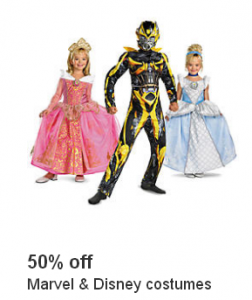 50% Off Select Marvel and Disney Halloween Costumes!