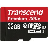 Transcend 32GB MicroSDHC Class10 UHS-1 Memory Card with Adapter – $24.00!