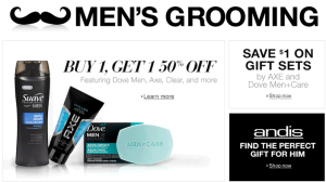 Men’s Grooming Products: BOGO 50% Off!