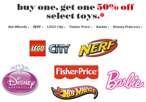 Buy One, Get One 50% Off Top Toy Brands