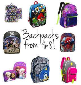 Backpacks From $8 | Spiderman, Zebra Print, 1D, Angry Birds, Frozen and LOTS More!