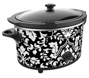 Black and White Flower Patterned Hamilton Beach Slow Cooker – $12.88!