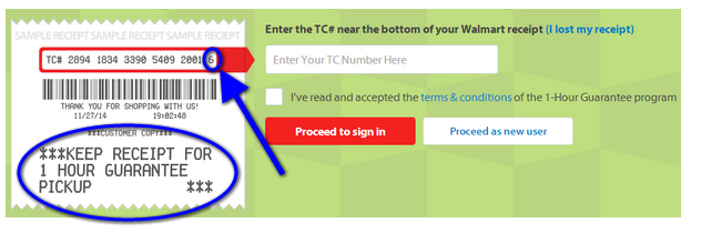 Cant Register Walmart 1-Hour Guarantee Reciept