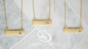 Custom Monogram Bar Necklace Only $11.95 + FREE Shipping!