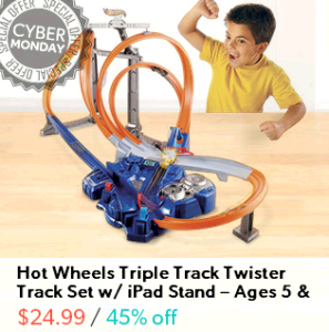 Hot Wheels Triple Track Twister Track Set with iPod Stand Only $24.99