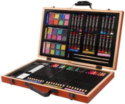 Darice 80-piece Deluxe Art Set With Wooden Case Only $14.99!