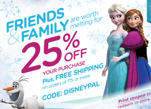 25% Off the Disney Store!