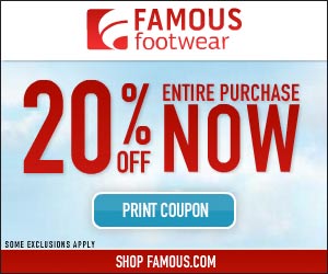 New 20% Off Famous Footwear Coupon
