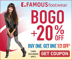 Famous Footwear: 20% Off Coupon and BOGO 50% Off