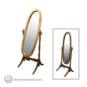 Natural Wooden Cheval Floor Mirror – $47.25!