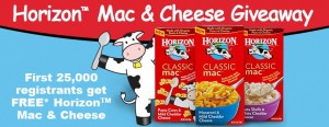 Coupon for FREE Horizon Mac and Cheese!