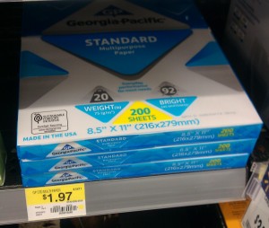 Georgia Pacific Printer paper Only $1.22 at Walmart!