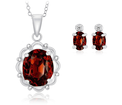 Oval Garnet Necklace and Earrings Set Just $9.99 Shipped!