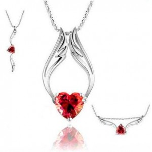 White Gold Plated Heart and Angel Wings Necklace Only $8.95 Shipped | Wear it 3 Ways!