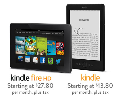 Get Kindle or Kindle Fire Now, Pay Over Time! No fees or interest!