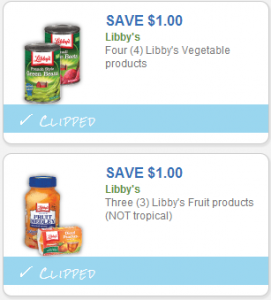 *HURRY!* Two Coupons for Libby’s Canned Vegetables and Fruits!