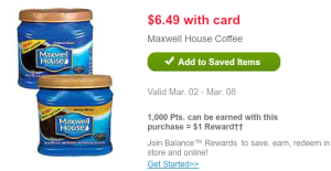 Maxwell House Coffee Just $4.49 After Coupon and Points!