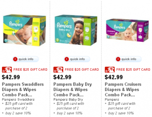 *WOW* Free $25 Target Gift Card wyb 2 Pampers Diaper and Wipes Combo Packs!