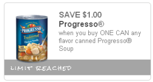It’s Back: $1/1 Progresso = FREE Soup!