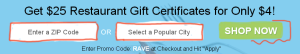 $25 Restaurant.com Gift Certificate For Just $4!