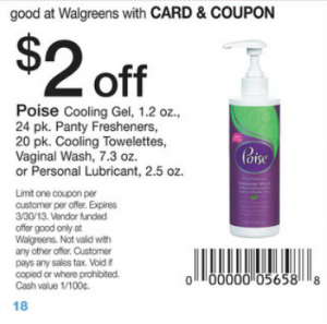 Walgreens: Free Poise Products