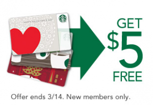 Free $5 Starbucks Gift Card When You Sign Up for Starbucks Rewards Program