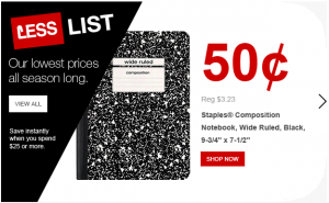 Lots of School Supplies $1 or Less at Staples!