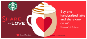 Starbucks: BOGO Free Lattes On Valentine’s Day!