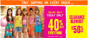 40% Off EVERYTHING + FREE Shipping at The Children’s Place | Today ONLY!