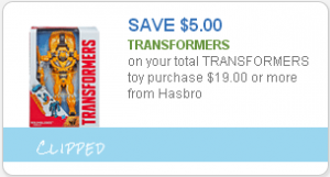 Two New Transformers Toy Coupons |Save $7!