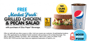 Arby’s Coupon: Free Fresh Grilled Chicken Salad Sandwich with Purchase