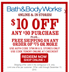 $10/30 at Bath & Body Works + Other Retail Coupons
