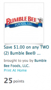 Bumble Bee Printable Coupon | Save $1 off ANY Two Products