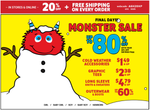 20% Off Clearance and FREE Shipping at The Children’s Place (Last Day!)