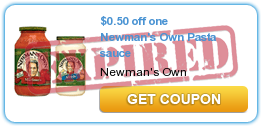 Newman’s Own Pasta Sauce Printable Coupons