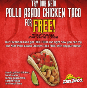 Free Pollo Asado Chicken Taco at Del Taco + More Restaurant Deals